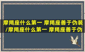 摩羯座什么第一 摩羯座善于伪装/摩羯座什么第一 摩羯座善于伪装-我的网站